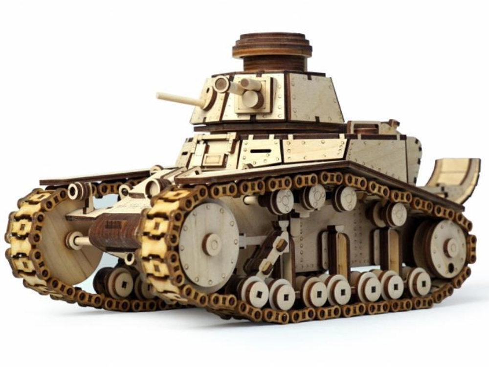 Конструктор 3D деревянный подвижный Lemmo Танк МС-1 (Т-18)