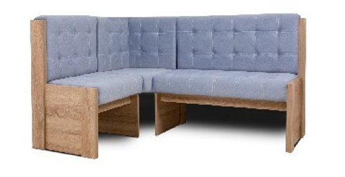 Угловая скамья БИТЕЛ КВАДРО однотон./дуб сонома/голуб.велюр