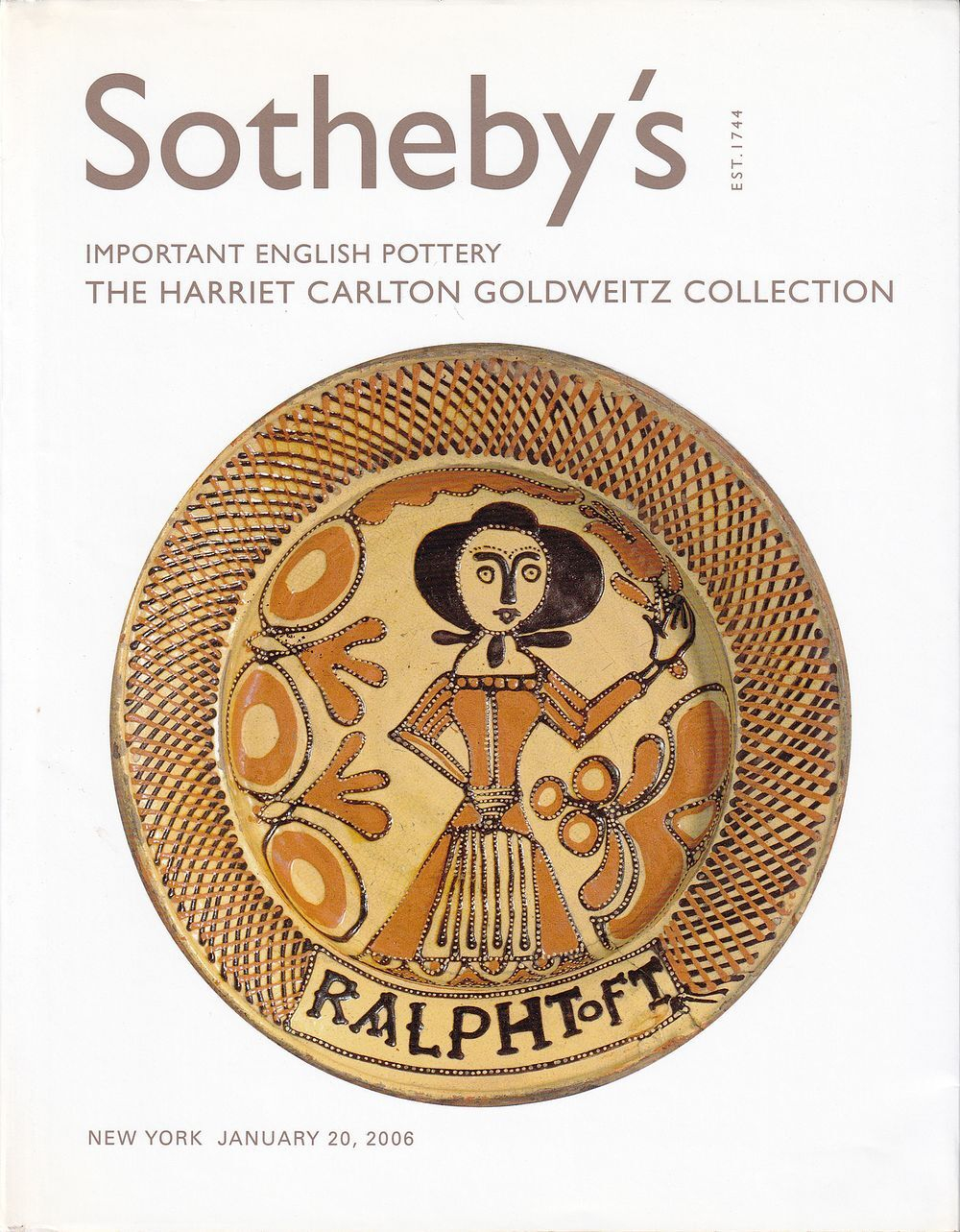Каталог аукциона Sotheby's, Нью-Йорк, Шедевры английской керамики из коллекции Гарриет Карлтон Голдвайц от 20 января 2006 года