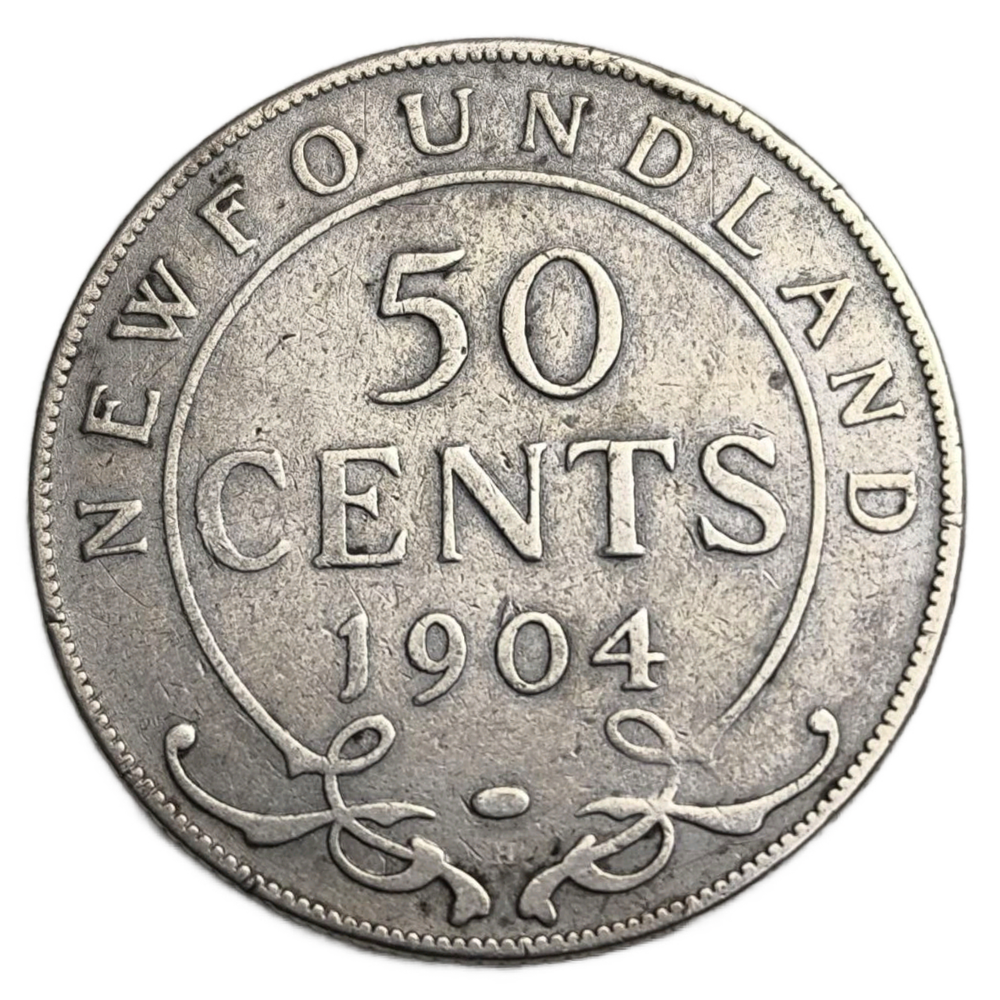 Монета 50 центов (cents) 1904 год Ньюфаундленд