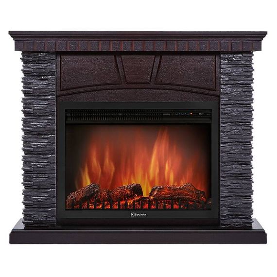 Портал Firelight Porto 30 камень черный, шпон венге — (1)