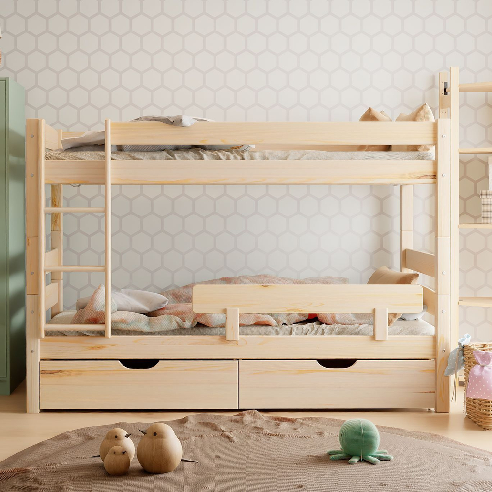 Бортик безопасности для двухъярусной кровати Дана, из массива сосны, прозрачный лак