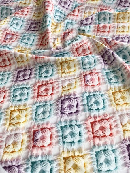 ВЯЗАНЫЕ КВАДРАТИКИ , 100% хлопок Handmade Fabrics 4