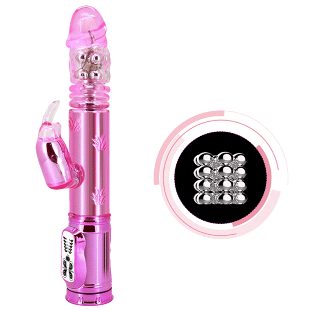 Розовый вибратор-кролик 29см Baile Throbbing Bunny BW-058008