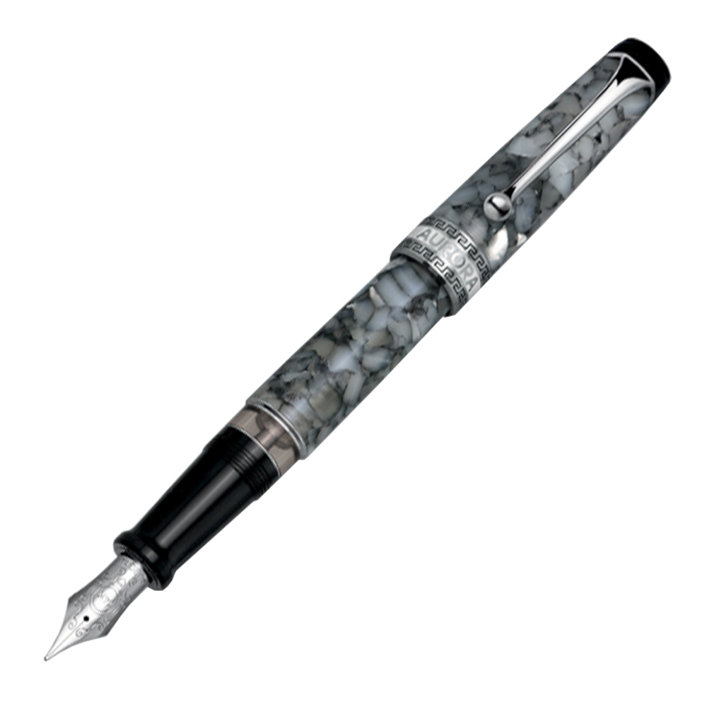 Перьевая ручка Aurora Optima Auroloide Gray CT, перо - F, в подарочной коробке
