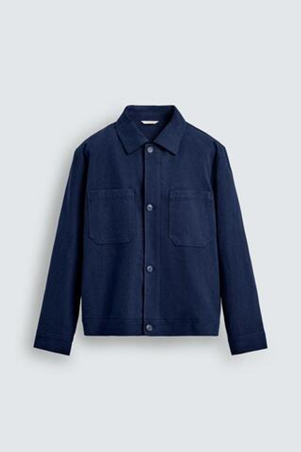 ZARA СТЕГАНАЯ КУРТКА ИЗ ЛИОЦЕЛЛА И ХЛОПКА, ЯРКО-СИНИЙ