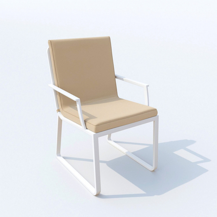 Стул Ideal Patio АЛЬБА бежевый - белый каркас