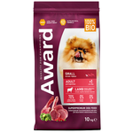 Сухой корм AWARD для взрослых собак мелких и миниатюрных пород с ягненком и индейкой с добавлением брокколи и брусники 10кг