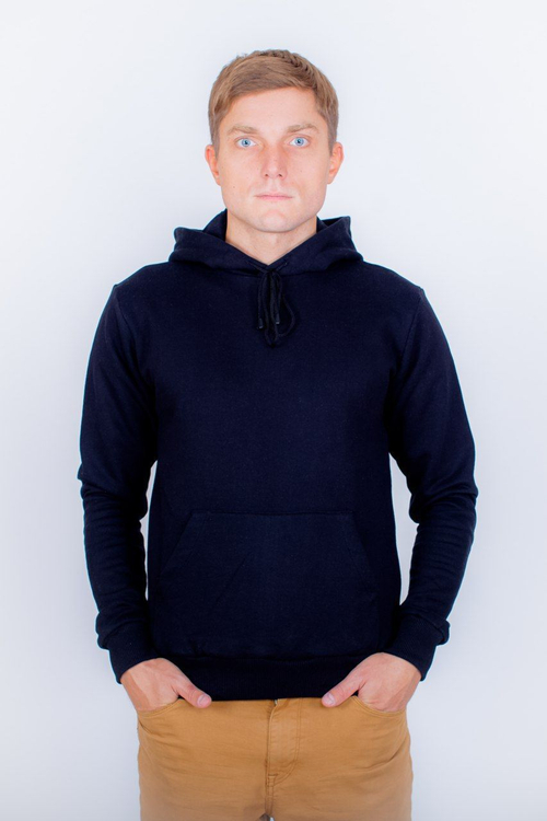 Толстовка Кенгуру с капюшоном, цвет черный 320 г/м2