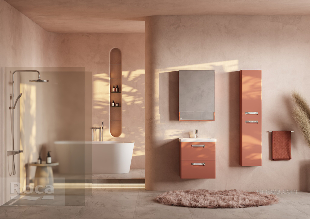 Тумба под раковину Roca The Gap Original 60 2 ящика, терракота, ZRU9307837