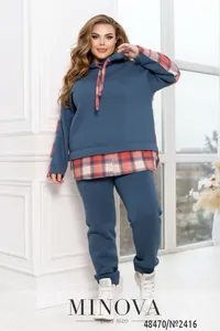 Костюм 2416-джинс-коралловый Minova