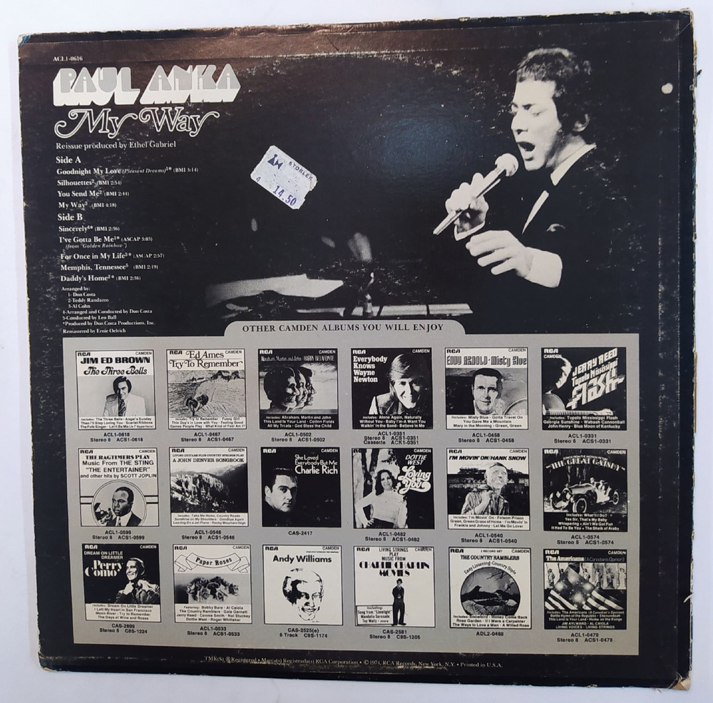 Paul Anka My Way USA 1974