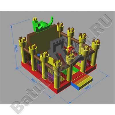 Коммерческий надувной батут "Замок дракона"