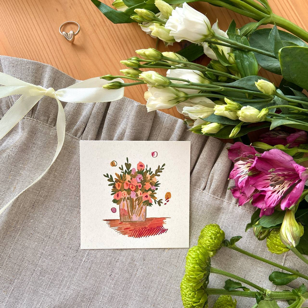 открытка "пастельный букет"