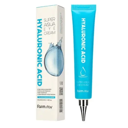 Farm Stay Hyaluronic Acid Super Aqua Eye Cream крем для кожи вокруг глаз с гиалуроновой кислотой