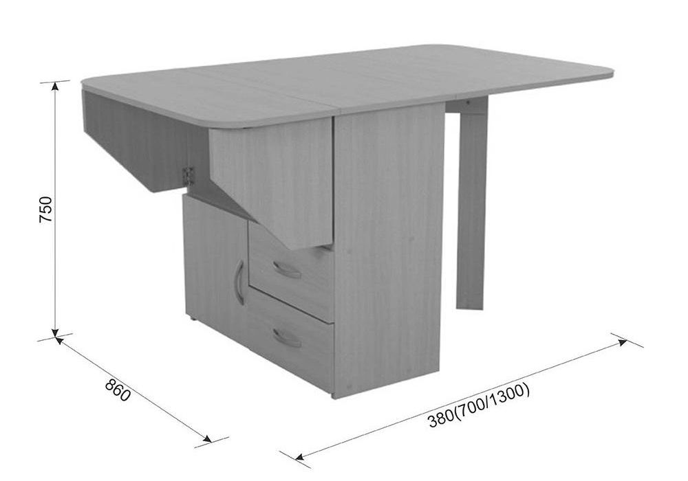 Стол-тумба 130,2х80,2х75,1 дуб млечный