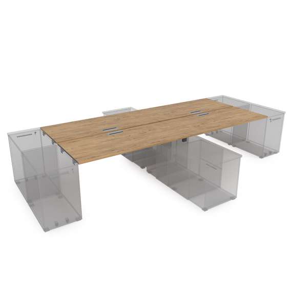 СБЧТ.984 Стол системы БЕНЧ на 4 рабочих места. крепление к тумбам (3200*1635*750)