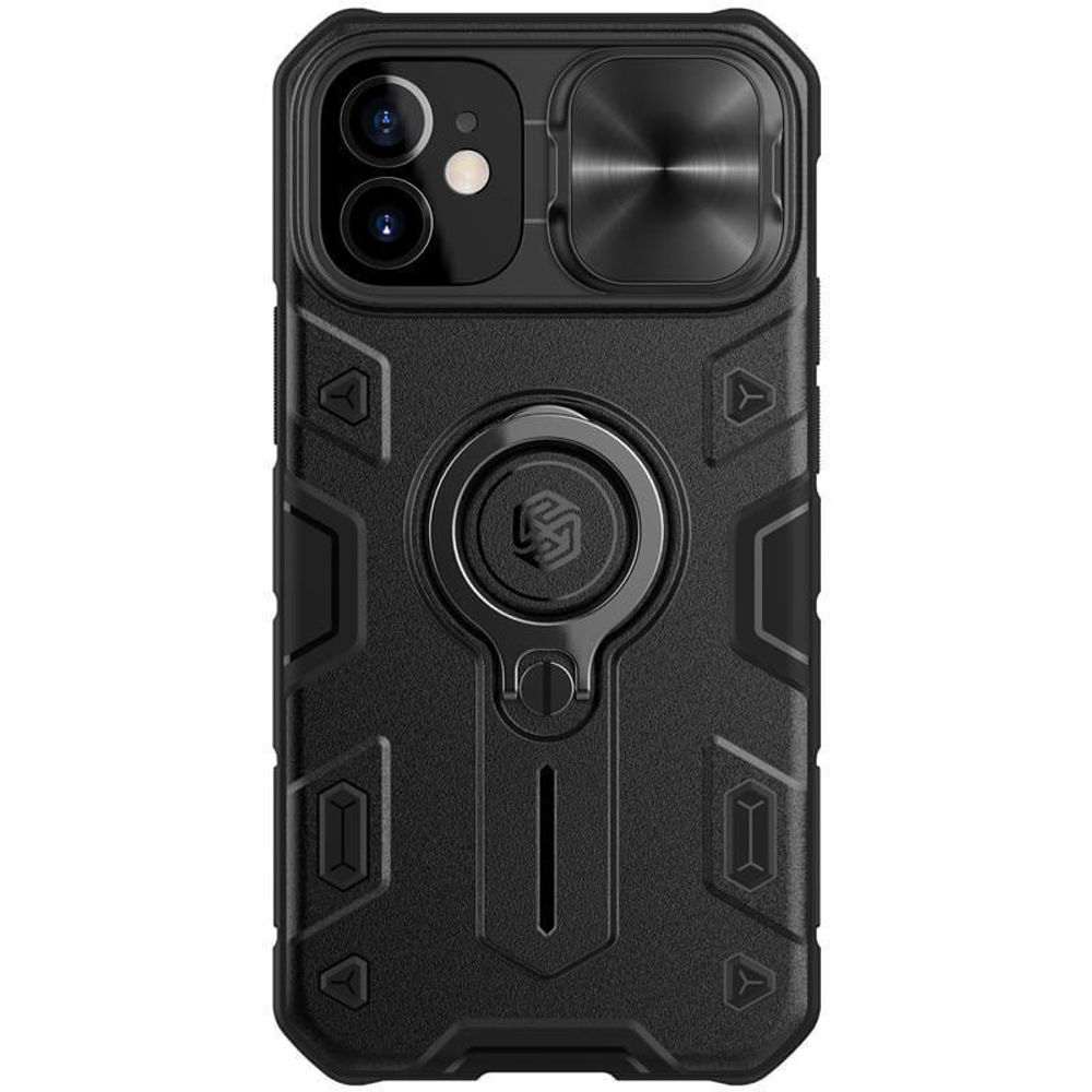 Противоударный чехол с кольцом и защитой камеры Nillkin CamShield Armor Case для iPhone 12 Mini