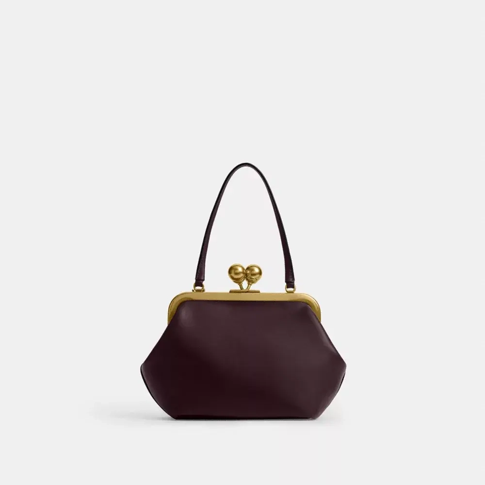 COACH СУМКА KISSLOCK 16, ТЕМНО-КОРИЧНЕВЫЙ