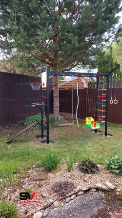 Монтаж уличной шведской стенки Sv Sport Рукоход (4 вертикальных столба)