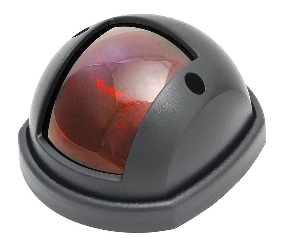 Бортовой огонь "Compact 12", красный, черный пластик, 80 мм (10237436)