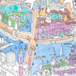 «Санкт-Петербург», гигантская раскраска-плакат в подарочной картонной коробке