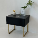 Тумба прикроватная на ножках ROYAL 5001 эко (Черный-Золото)