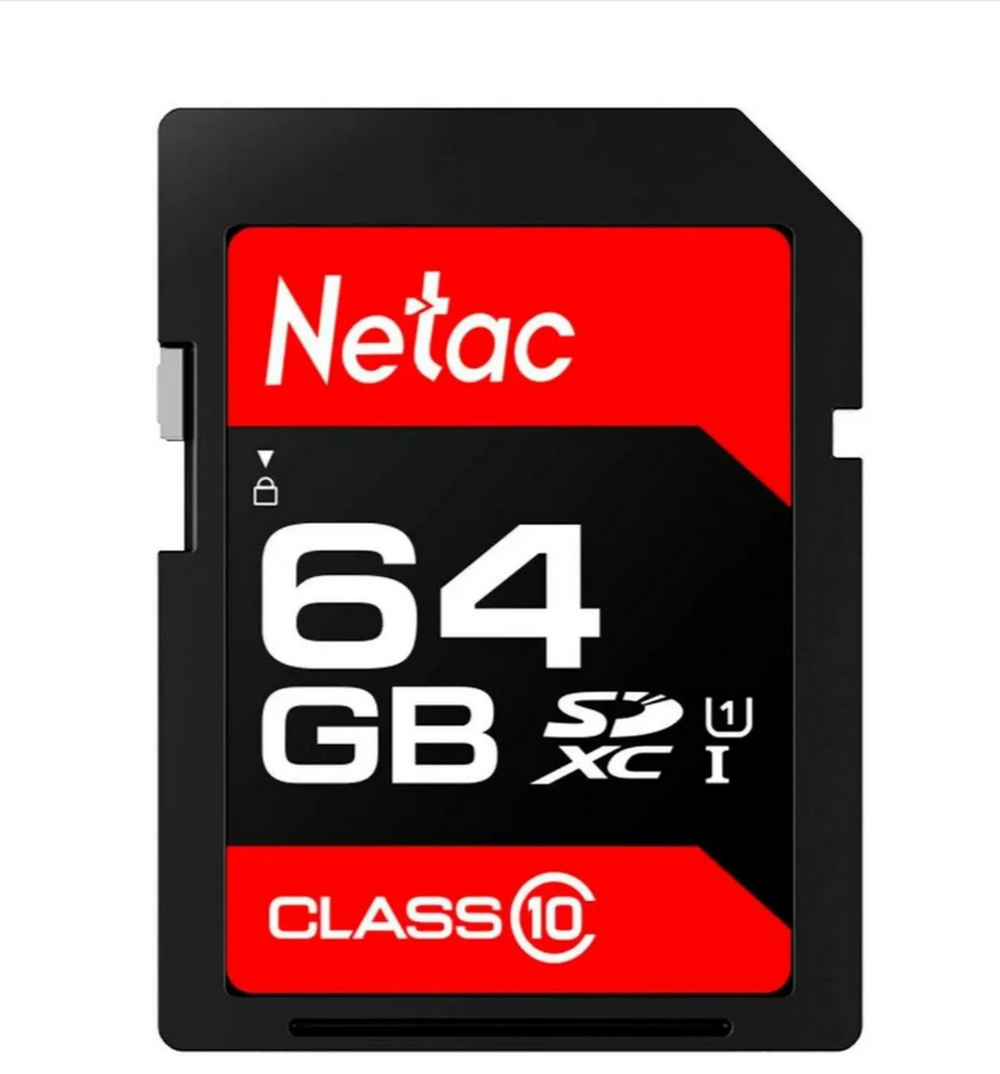 Карта памяти SDXC 64GB  Class10 (100MB/s) Netac