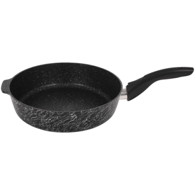 Сковорода глубокая 28см со съемной ручкой и стекл. крышкой «Грация» (черный/серебро) сгчс282а