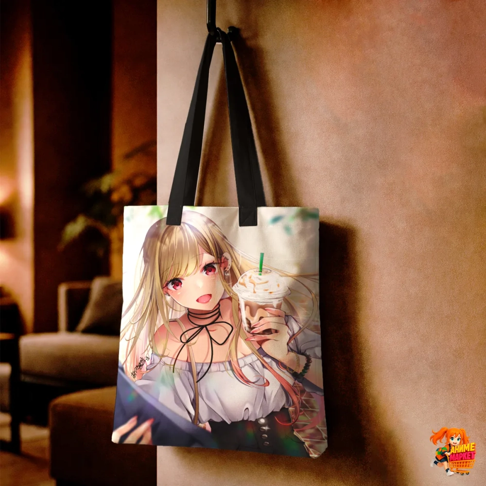 Сумка шоппер с принтом Эта фарфоровая кукла влюбилась