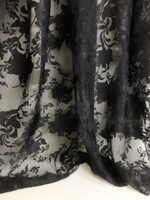 Шифон вискоза, черный, жаккард, деворе C03