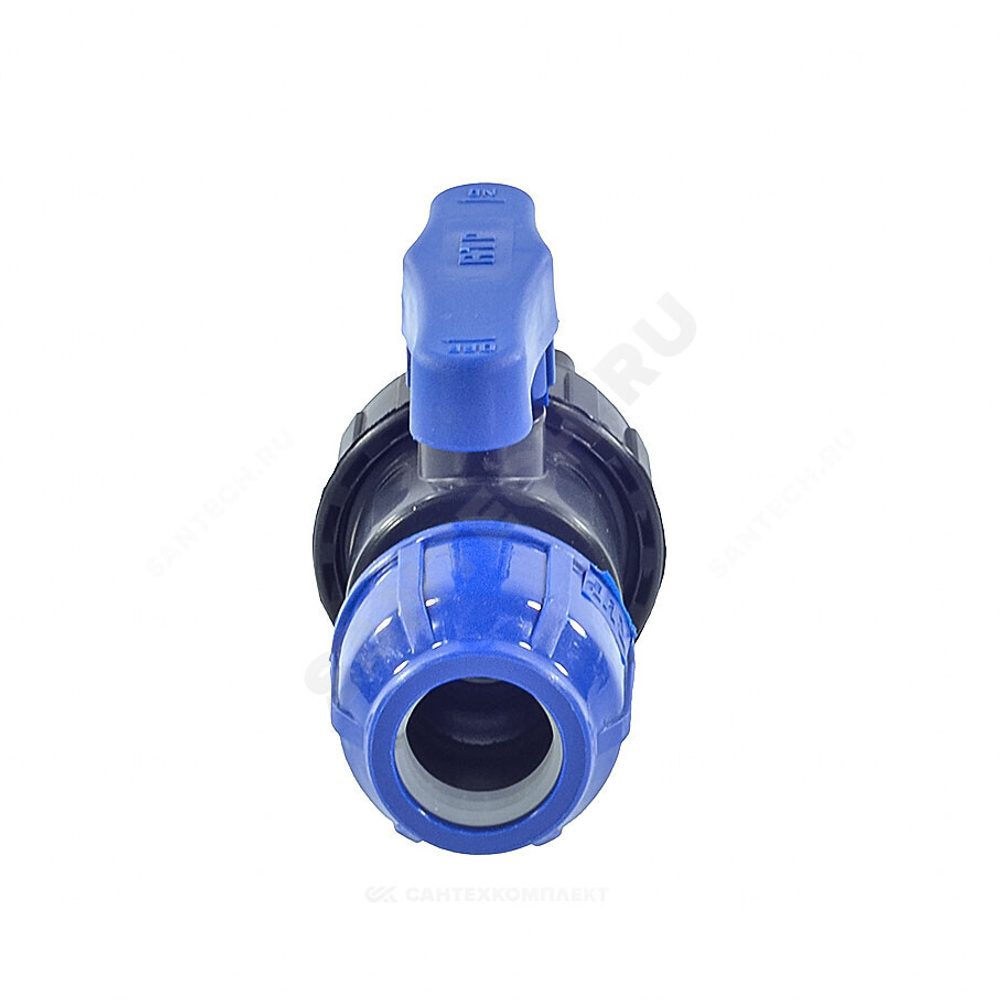Кран шаровой компрессионный ПЭ Дн 32х1/2" ВР Ру10 RTP (РосТурПласт) 14397