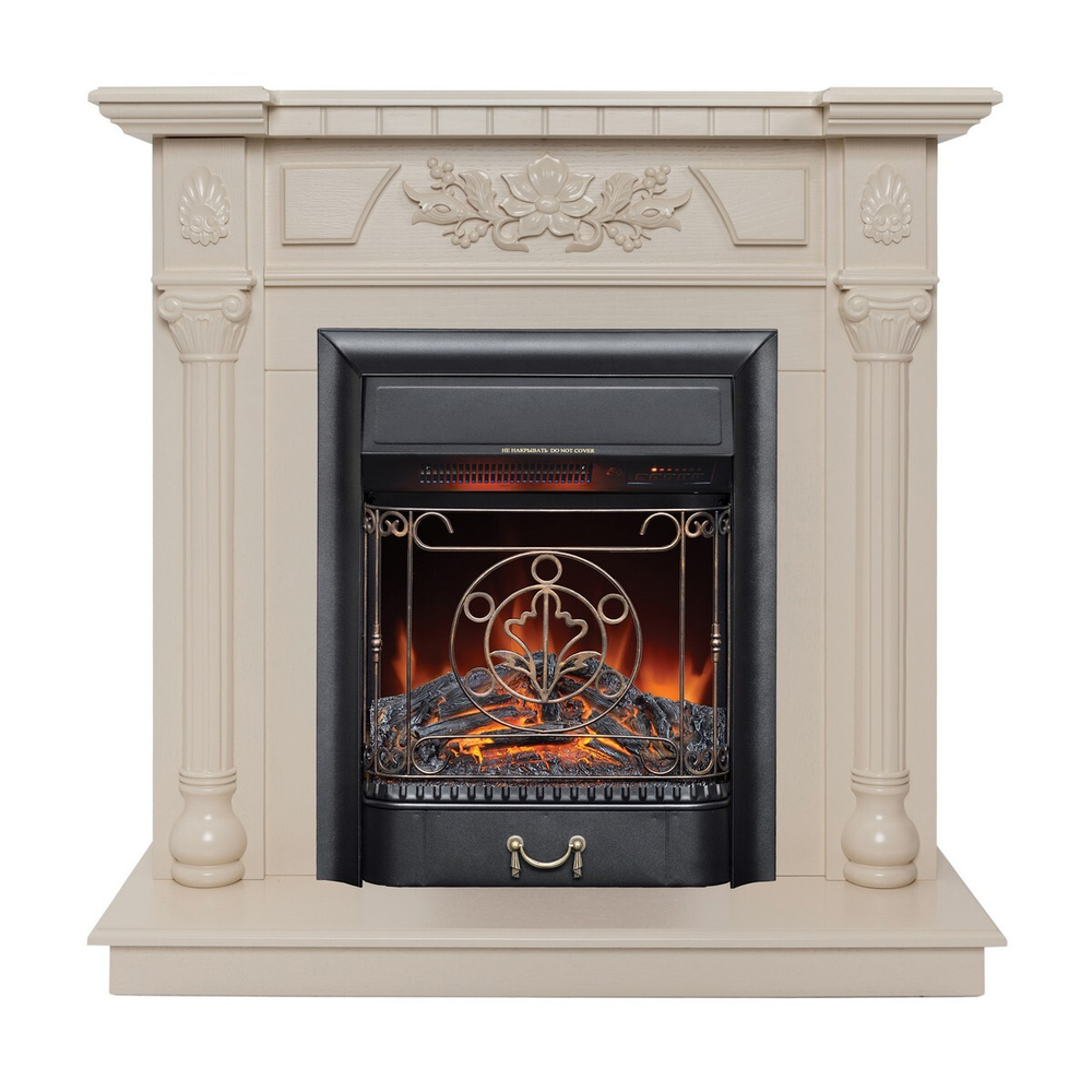 Электрокамин RealFlame Dacota WT белый дуб с очагом Majestic Lux Black RC