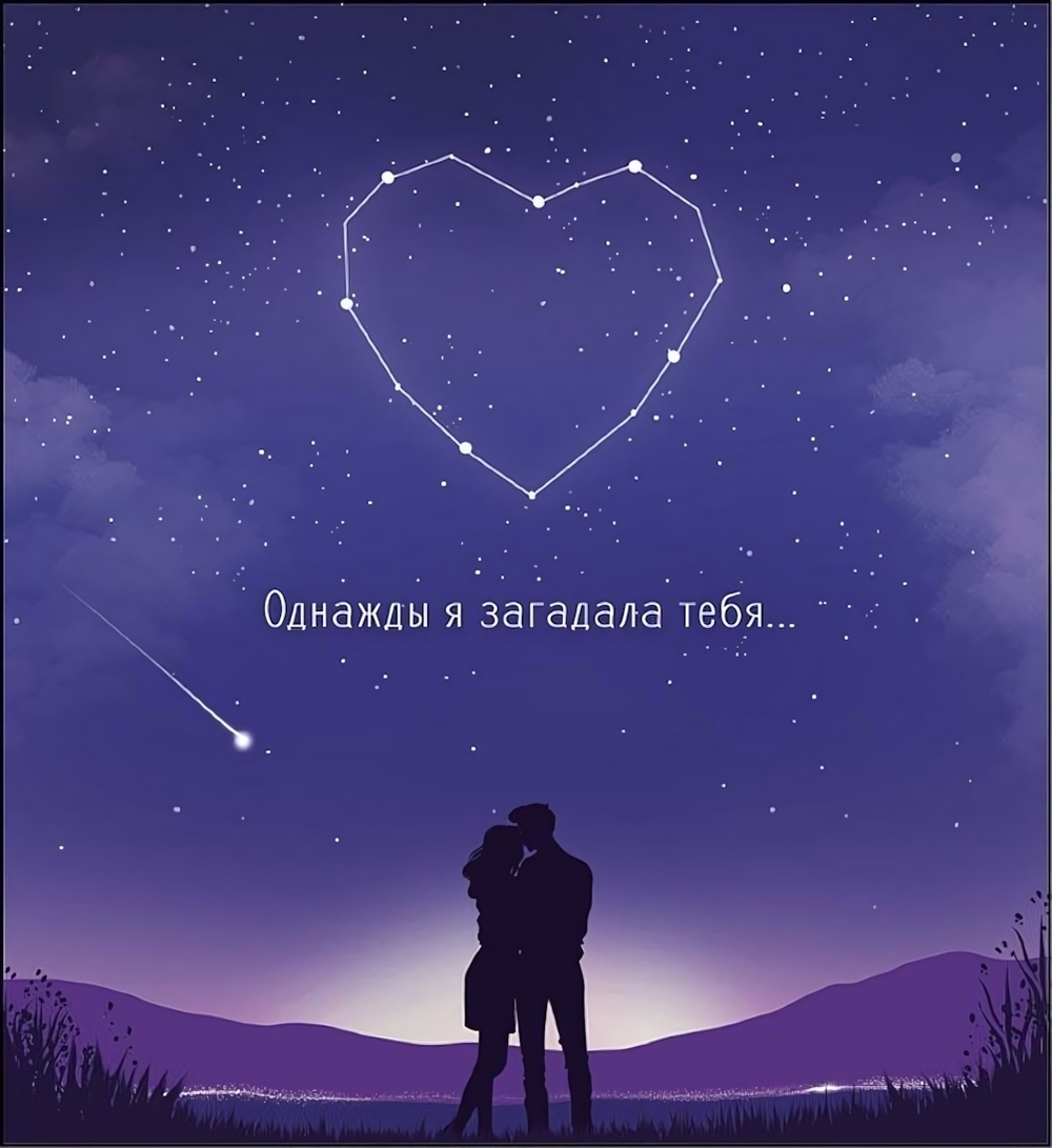 Открытка 121*130мм. "Однажды я загадала тебя..." (АртДизайн)