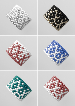 Схема кольца из бисера, узор PEYOTE, мозаичное плетение, четный счет, узор пейот из Miyuki Delica 11/0, файл PDF, RING_352