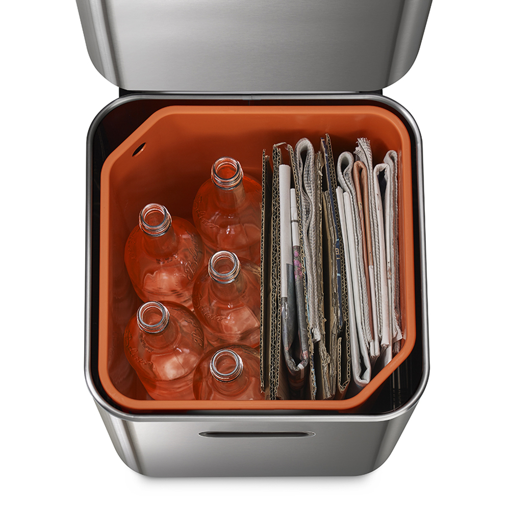 Контейнер для мусора с двумя баками totem compact, 40 л, нержавеющая сталь