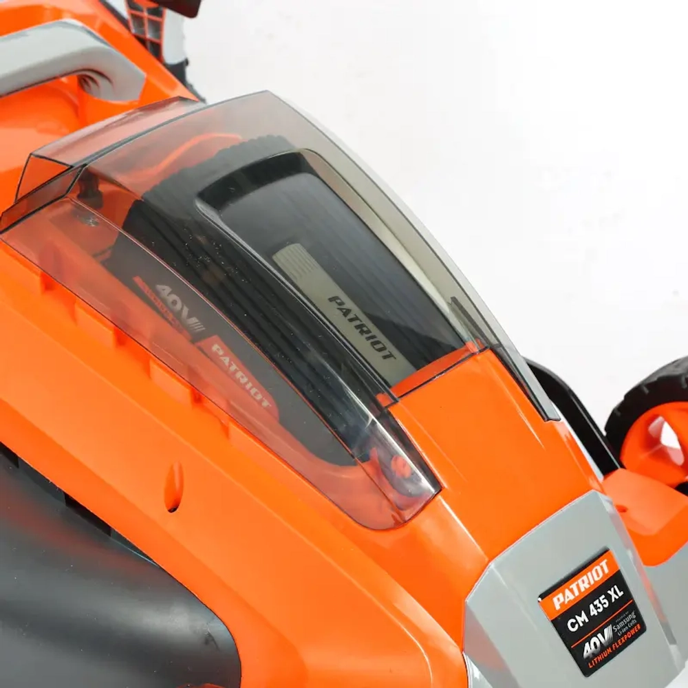 PATRIOT CM 435XL аккумуляторная газонокосилка (1 x 2.5 Ач, ЗУ) 512201435