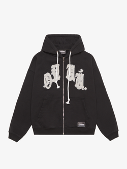 'VARSITY' ZIP-HOODIE BLACK