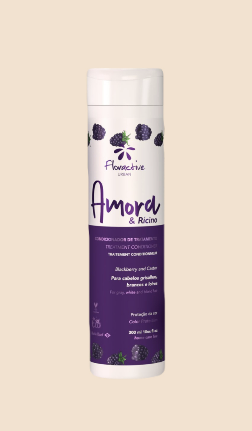 Кондиционер с пигментом для нейтрализации желтизны Урбан Ежевика Floractive, 300мл