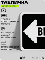 Табличка для парковки "Выход, стрелка влево", для дома, офиса, организаций, 40х30 см, Silver Plane x Айдентика Технолоджи