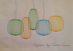 Подвесной дизайнерский светильник  Spokes 1 by Foscarini (желтый)