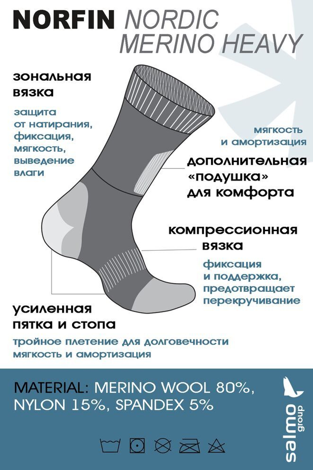 Носки Norfin T3P NORDIC MERINO HEAVY р. (45-47) XL