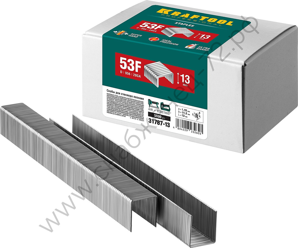 KRAFTOOL тип 20GA (53F / D / 056) 13 мм, 5000 шт, скобы для степлера (31787-13)