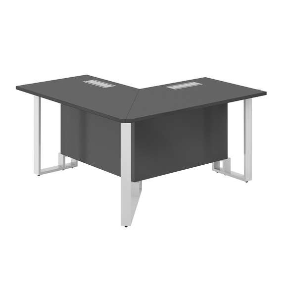 SP.0105.AN.AN.WH / Модуль угловой 1400х1400х750 / столешница:антрацит, подстолье:антрацит, металлокаркас:белый, лючок:серый