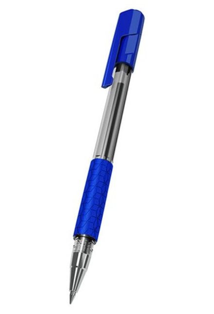 Ручка шариковая Deli Arrow EQ01730 синяя, 0.7мм, масляный стержень, резиновый грип