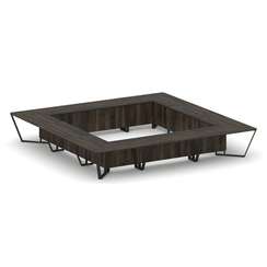 Steel Meet Стол переговорный квадратный KMK-PR.B.SP-24K Дуб Мали/Графит Глянец/Металл Черный 4800*48