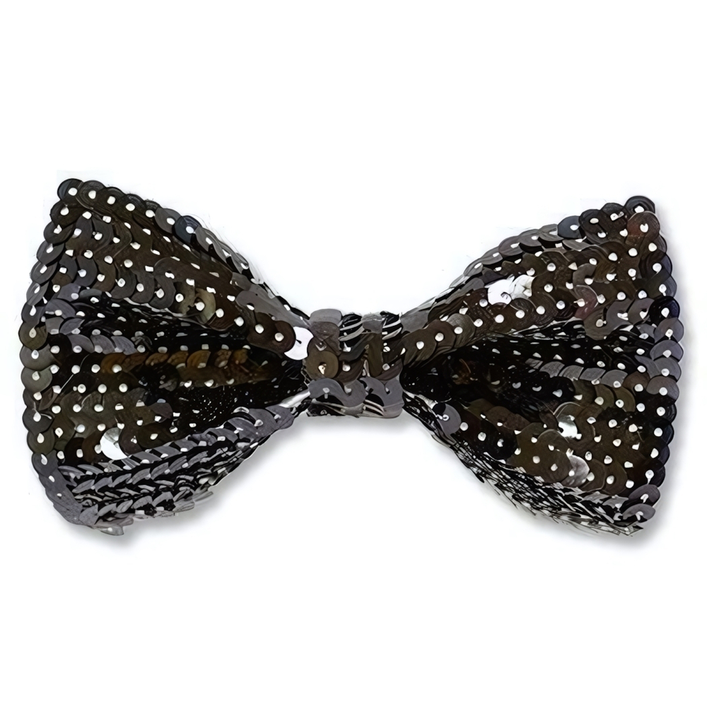 Галстук-бабочка с пайетками, черный/G