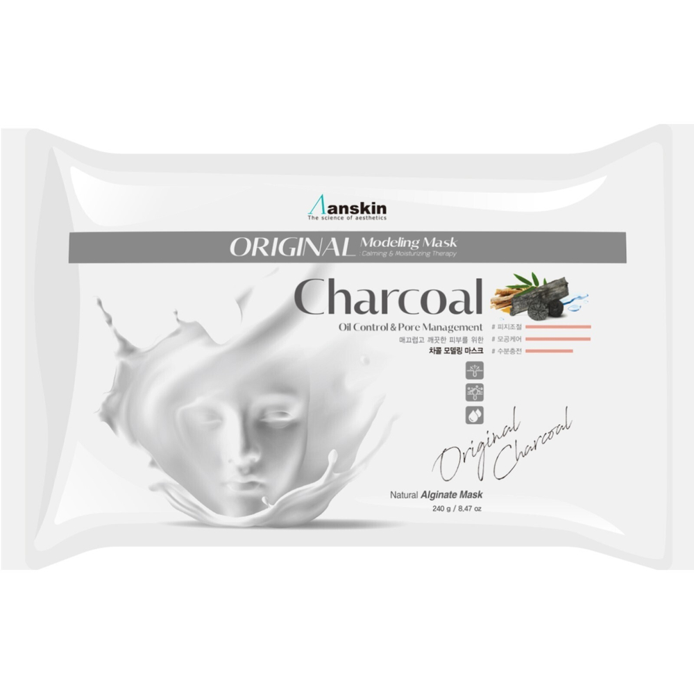 Альгинатная маска для проблемной кожи с расширенными порами Anskin Charcoal Modeling Mask, 240 гр
