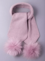 Шарф зимний вязаный с помпонами для девочки