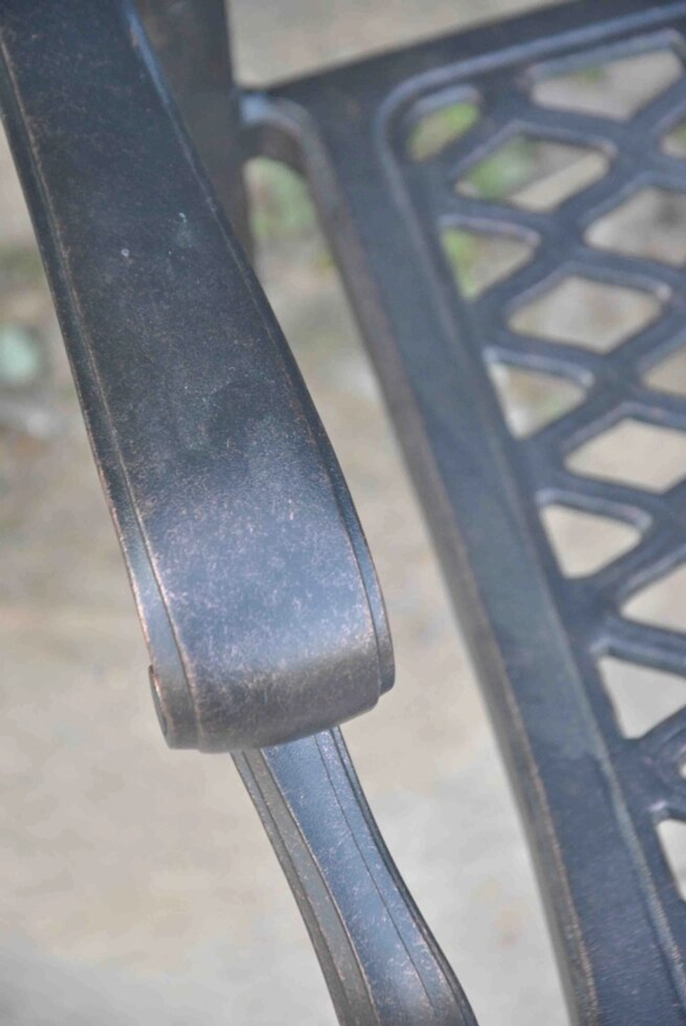 Стол из литого алюминия на 10 персон, бронзовый графит